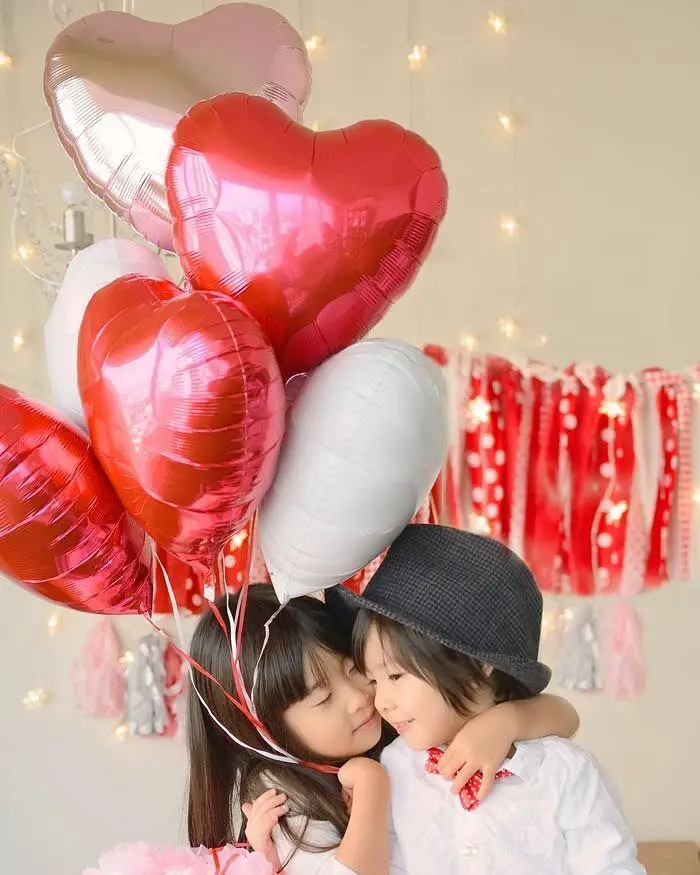50pcs 18inch 45CM Heart Foil balloons Wedding Marriage Birthday Party Decor Child Gifts Supplies Helium Inflatable Globos balls