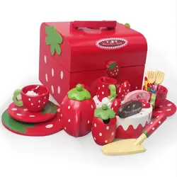 Клубника красная моделирование торт ко дню рождения игры и притворяться Еда комплект, Чай комплект, пирожки комплект лоток, подарок на день