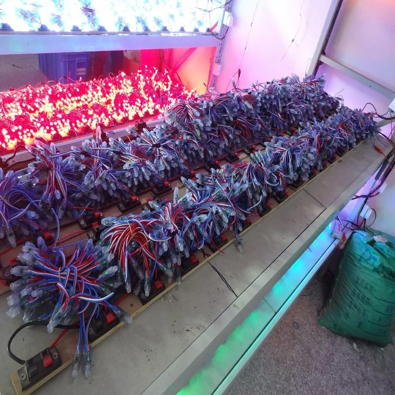 1000 шт./лот Светодиодный модуль RGB ws2811 Рождество lights12mm IP68 водонепроницаемый DC12V полноцветный строки света черный провод кабель