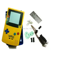 Горячая Распродажа игровая консоль мальчик Верхний желтый ниже синий корпус Charizard Plasctic экран объектив с разноцветными кнопками Gameboy цвет