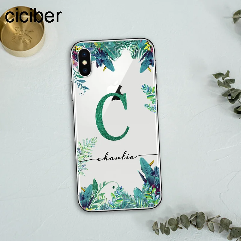 ciciber DIY Name Custom Design Name for iPhone Case 7 6 8 6s Plus X XR XS MAX Funda Phone Case for Samsung S10 S9 S10+ Plus S10e
