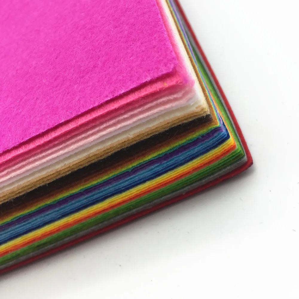 

40 colors/lot 30x30cm Square Soft Felt Fabric Sheets Polyester Non-woven 1MM Thick Handmade DIY Patchwork Crafts Not woven Cloth