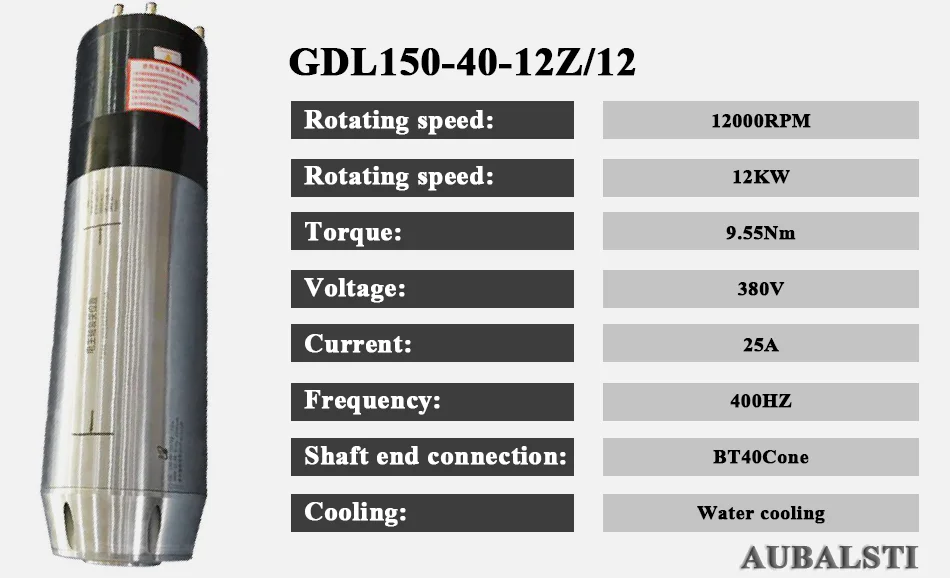 Automatic Tool Change Spindle Water cooling spindle GDL150-40-12Z 12KW Voltage 380V Current 25A