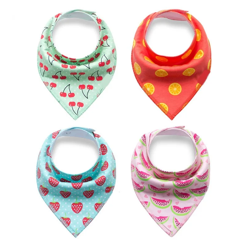 

4pcs/lot 100% Cotton Baby Bibs Fashion Printed Baby Bibs Burp Cloths Newborn baby Scarf Infant Babador Baby Accessories