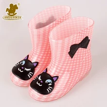 2016 New Rainboots High Quality Children’s Rainboots Cartoon Style PVC Antiskid Lovely Water Boots Crystal Jelly Shoes Size24-28