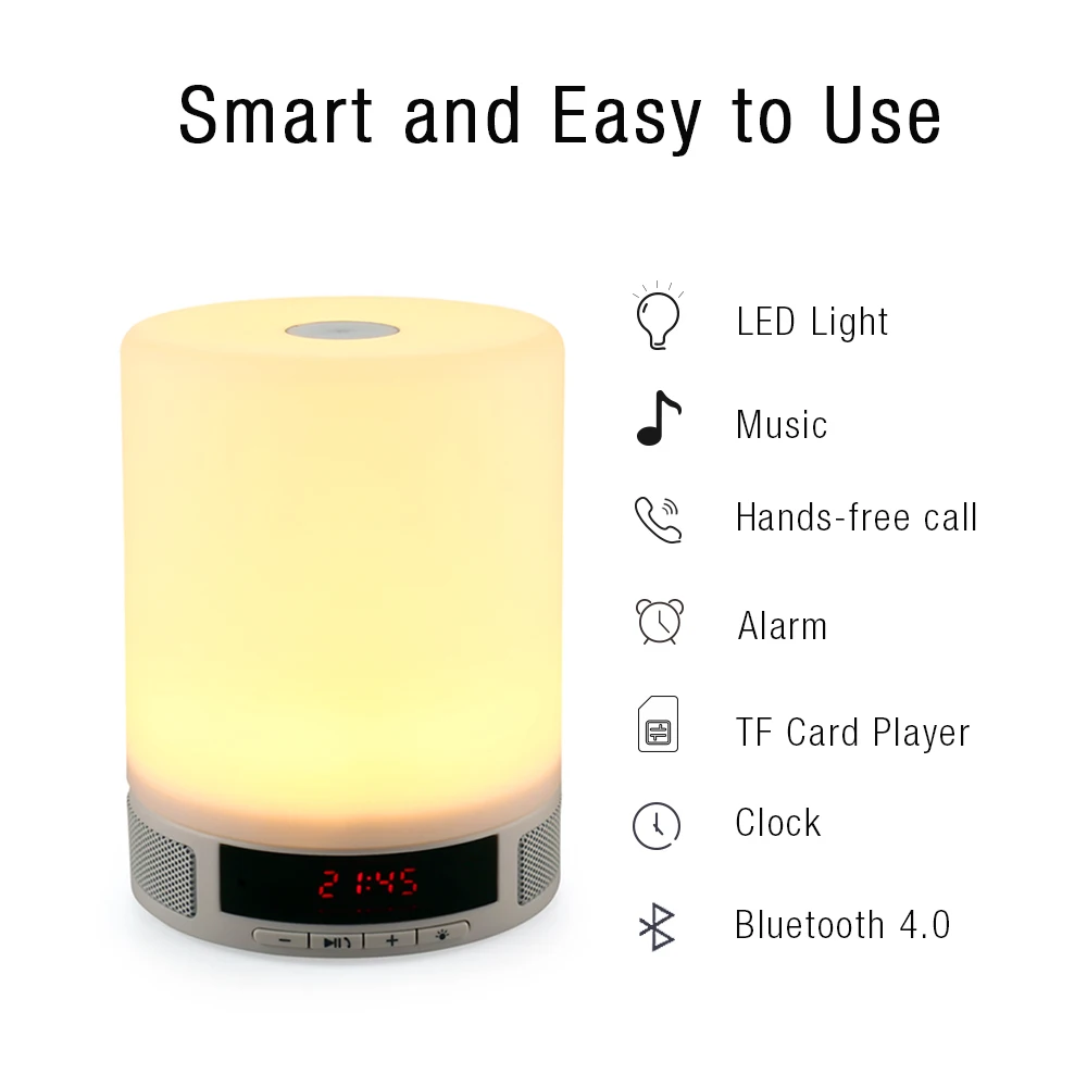 Novelty Stereo Sound Speaker Night Light with Mic Portable Mini LED Bluetooth Speaker Wireless Small Music Audio TF USB FM Light sardine b1 portable led display wireless bluetooth hands free stereo speaker subwoofer sound box music player with mic fm radio