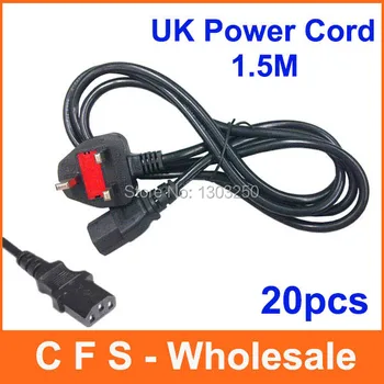 

20pcs UK Power Cable / UK Power Cord / three Wire Cable / Wire Cord / three wire Power Cord 3 Pin 3-Pin 1.5M wholeslae