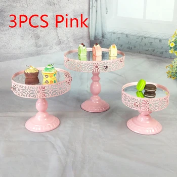 

Tobs Pink Mirror fondant cake stand dessert holder cake pops table decorating tools dessert candy bar wedding