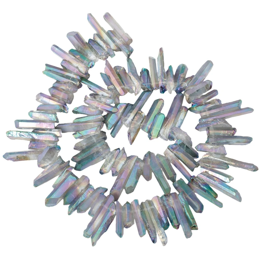 Gem Points Top Drilled Aura Points Crystal Crown Beads Crystal Quartz Points Beads AB Color Crystal Points Beads