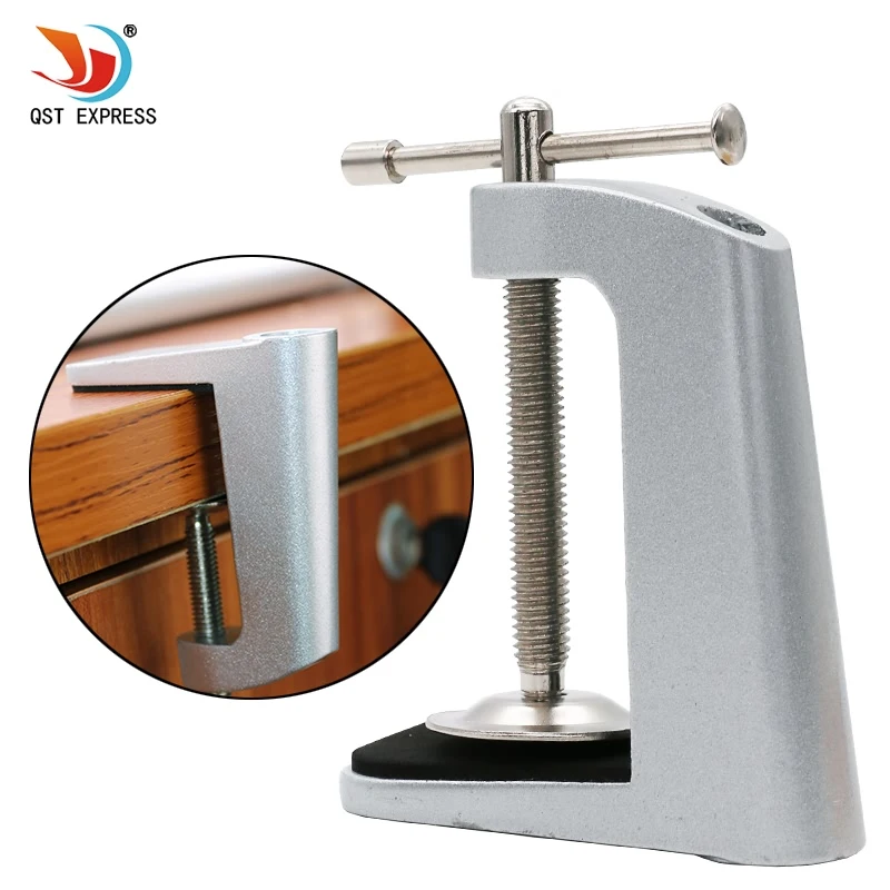 Silver black LED clincher desk lamp clip base tube lamp ...