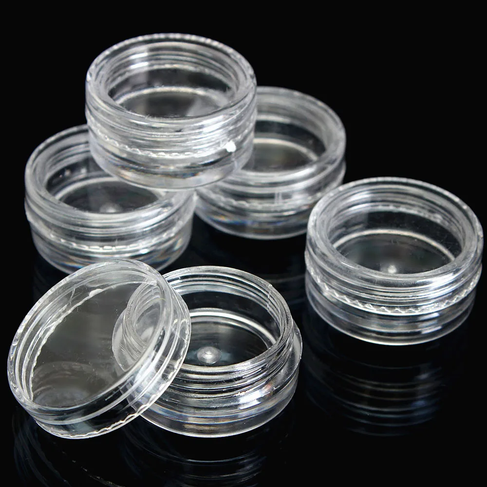 

50Pcs Clear Plastic Empty Cosmetic Sample Containers Jars Pots Small 3g Oct20
