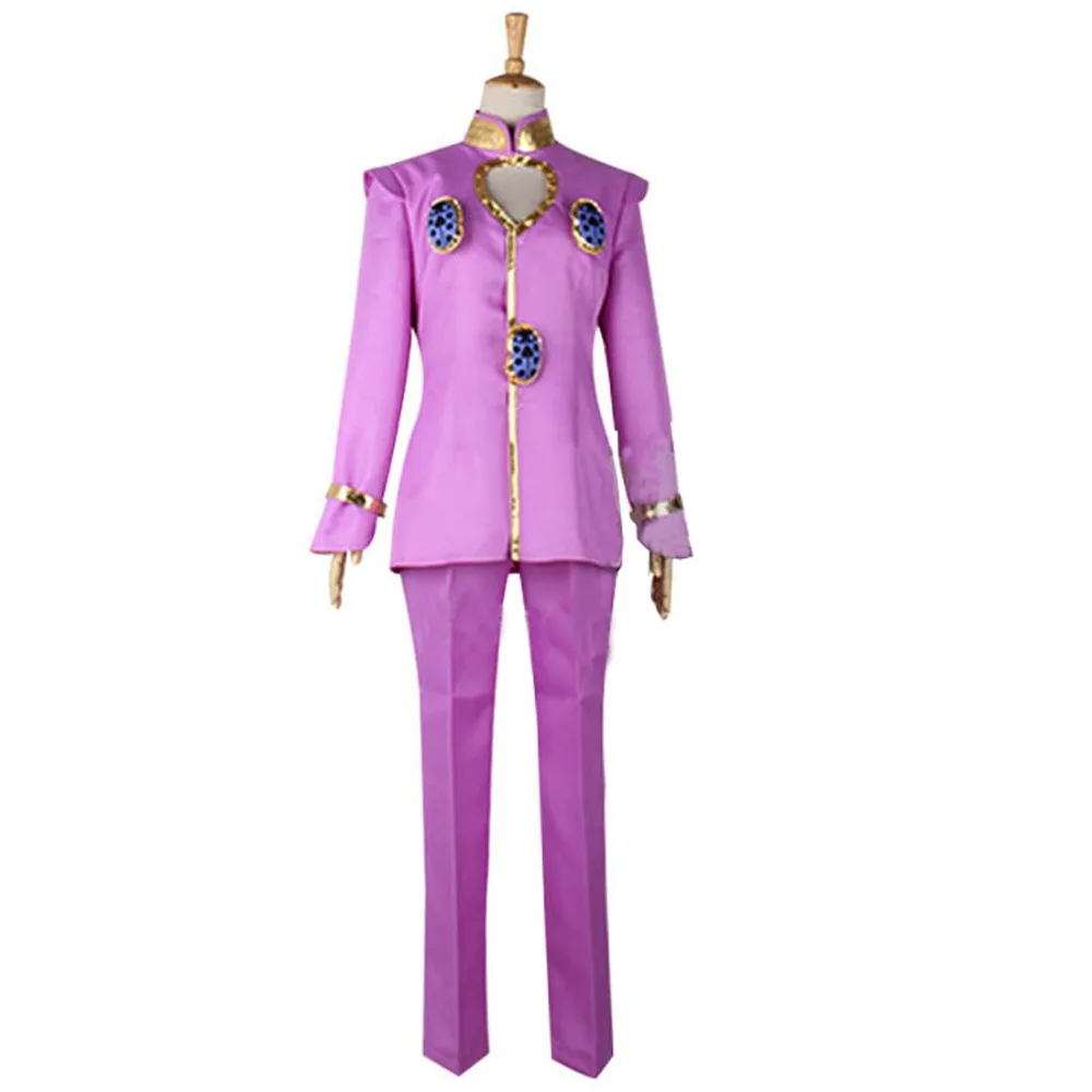 

2019 JoJo's Bizarre Adventure Golden Wind Giorno Giovanna Cosplay Costume Pink Suit Halloween Carnival Costumes Customizable