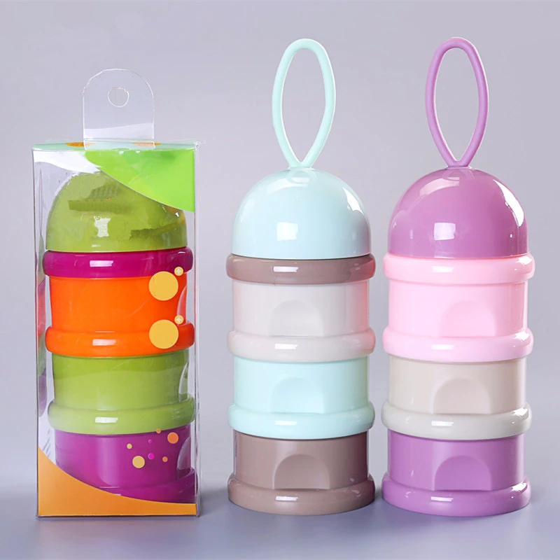 

3 layer Frog Style Portable Baby Food Storage Box Essential Cereal Cartoon Milk Powder Boxes Toddle Kids Formula Milk Container