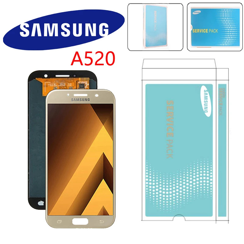 5," супер AMOLED для Samsung Galaxy A5 A520 A520F SM-A520F ЖК сенсорный экран дигитайзер сборка запасные части