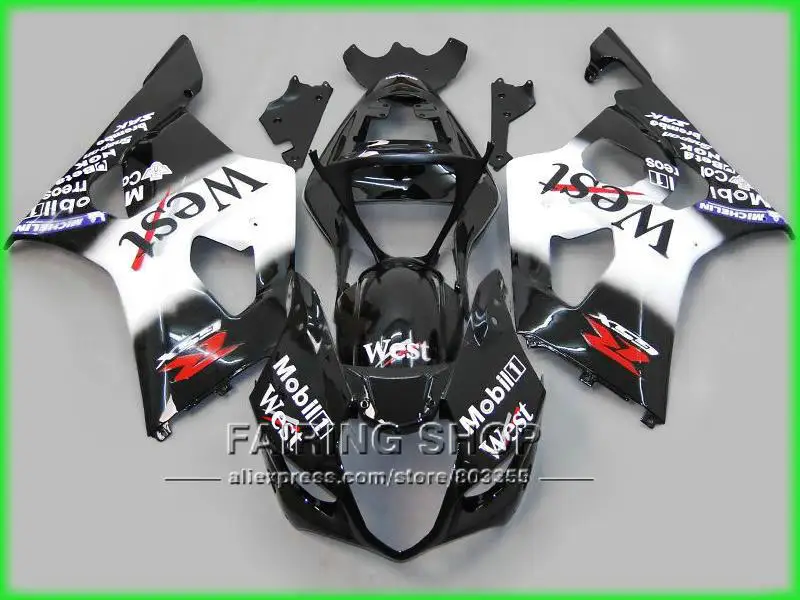 

7 free gifts fairings for Suzuki injection mold GSXR1000 03 04 K3 west sticker black fairing kit GSXR 1000 2003 2004 K4 YI134