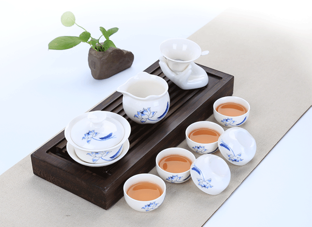 Китайский чайный сервиз Gaiwan голубой и белый фарфоровый чайный набор кунг-фу Tureen керамическая чашка для чая чашка и блюдце (не включает