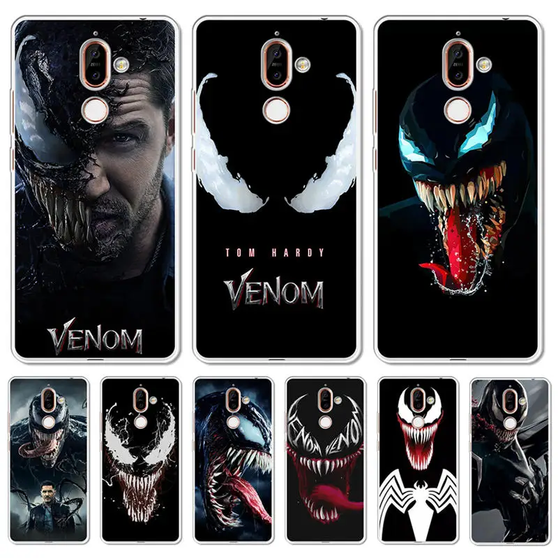 

Venom Soft Silicone phone Case Cover For Nokia 1 3 5 8 6 2 7 Plus 9 X6 2.1 3.1 5.1 6.1 2018 Back Coque Capa Shell cool hero etui