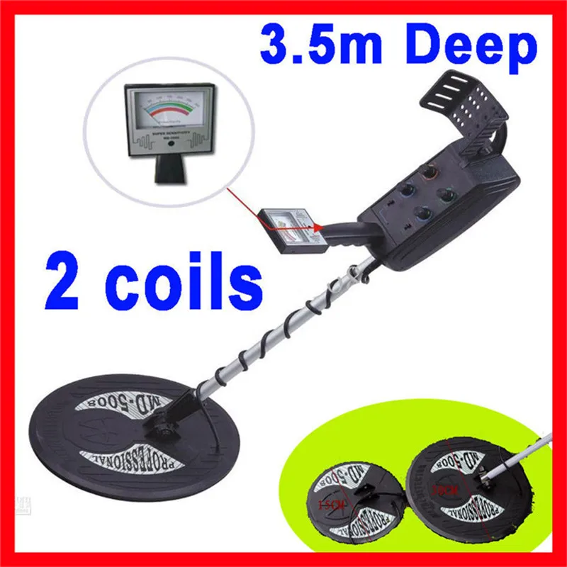 

MD-5008 Metal Detector Professional Underground Gold Detector MD5008 Treasure Hunter With Two Coils