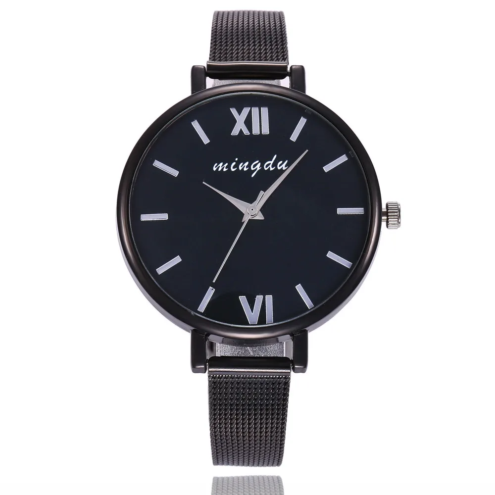 

Women Watches Stainless Steel Strap Roman Numerals Dial Quartz Wristwatch Fashion Ladies Dress Watch Gift Clock Bayan Kol Saat#W