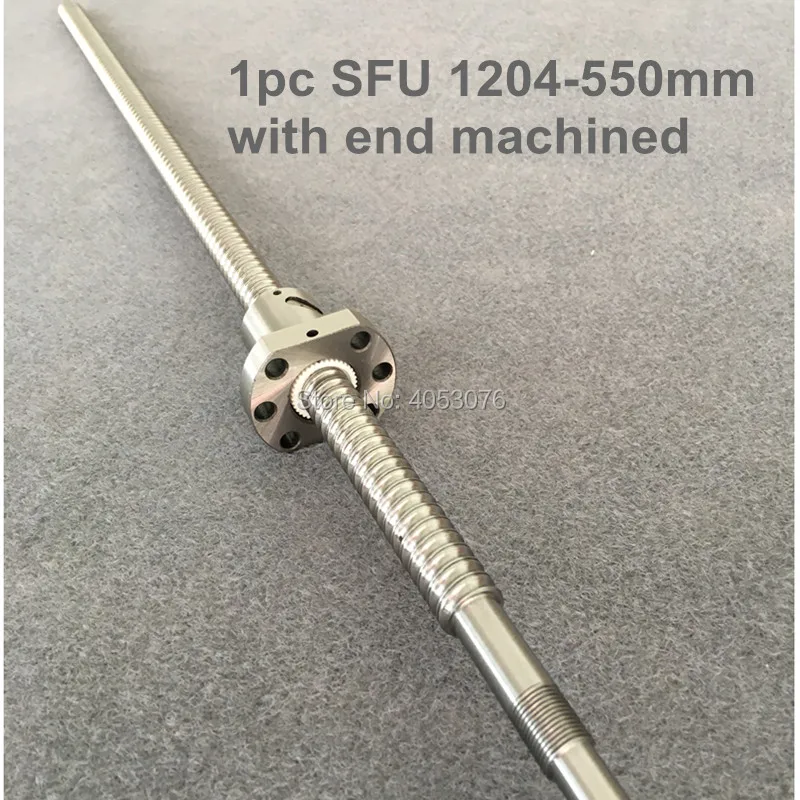 Ballscrew SFU1204 550mm ball screw with flange single ball nut BK10/BF10 with machined CNC parts