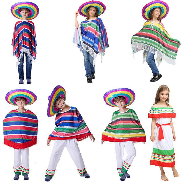 Halloween Cosplay Costumes Kids Adult Mexican Clothing Mexico Clothes
