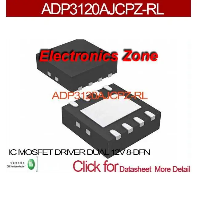 10PCS ADP3120AJCPZ-RL IC MOSFET DRIVER DUAL 12V 8-DFN ADP3120 3120 ADP3120A 3120