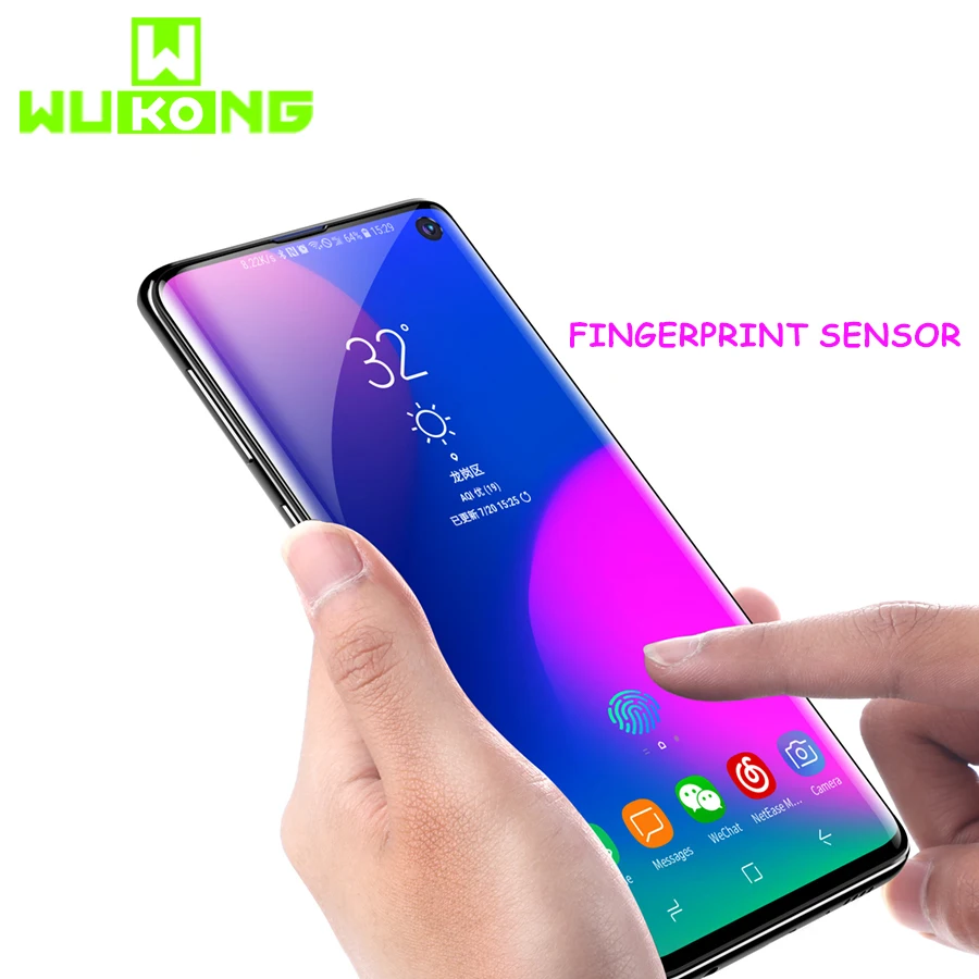 

UV Full Glue Screen Protector For Samsung S10 Plus S10e Tempered Glass Full Cover UV Light Liquid Fingerprint Sensor