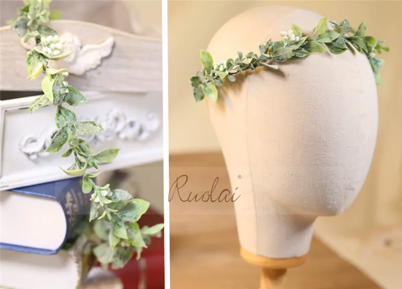 Bohemia Wedding Headbands Flower Hair Comb Green Leaves Wedding Accessories Bridal Headpieces Hair Decoration HD4