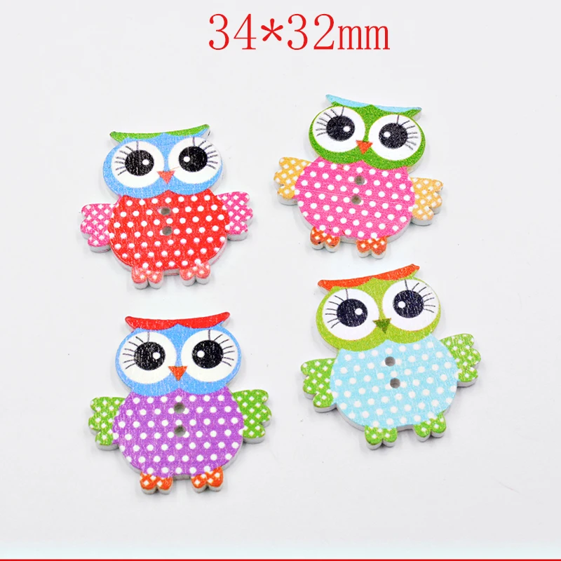 

fFLTMRH Wood beads color Lovely Cartoon Owl Shape Wooden Beads for Jewelry Making DIY Pacifier Clip