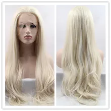 2016 Hot Sale Heat Resistant Wigs Blonde Wavy Synthetic Lace Front Wigs for Women