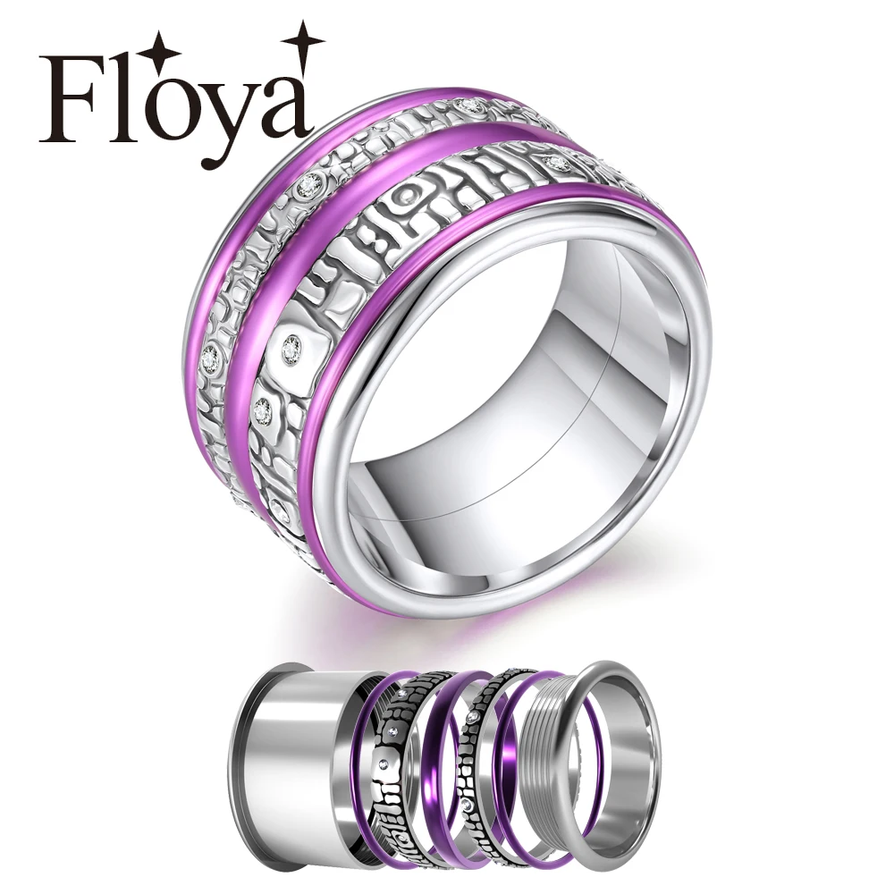 Floya женские поворотные кольца из нержавеющей стали базовые аксессуары медные