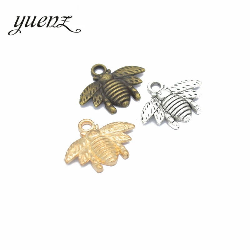 

YuenZ 20pcs Antique Silver Bronze Small Bee Charms Metal Pendant Jewelry Making Necklace Bracelet Accessories 20*16mm D219
