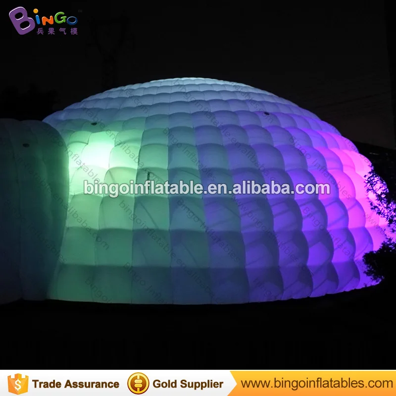  Free Shipping 15M white giant inflatable dome tent tipi colors change LED lighting igloo marquee fo