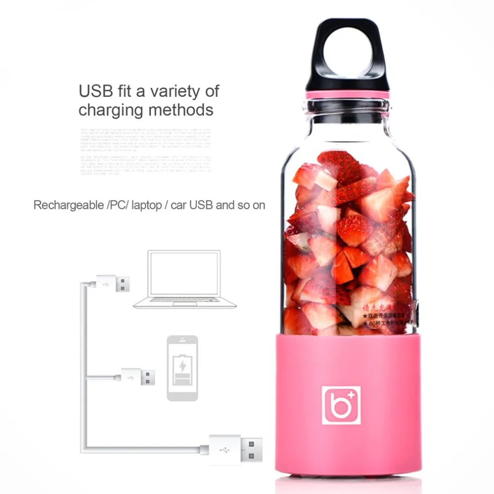 500 мл портативная электрическая соковыжималка с зарядкой от USB для овощей, фруктового сока, автоматическая соковыжималка, блендер, миксер