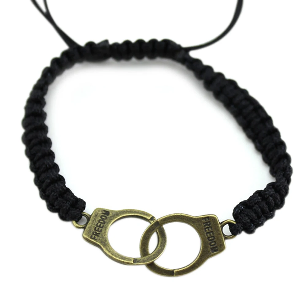 Новая мода для женщин и мужчин панк браслет плетеный браслет в виде наручников хорошее ювелирное изделие подарок M656 LL@ 17 - Окраска металла: Bronze