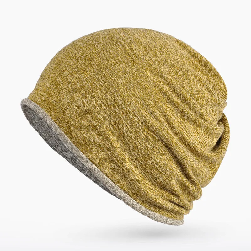 Сплошной цвет для взрослых Шея шапка осень зима хлопок для мужчин и женщин мода воротник кепки двойного назначения мальчиков и девочек носить шапочки шарф два цвета