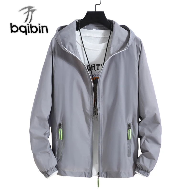 

7XL Plus Size Autumn Hooded Jacket Men/Women Lovers Casual Thin Solid Zipper Windbreakers For Man Outdoor Jacket