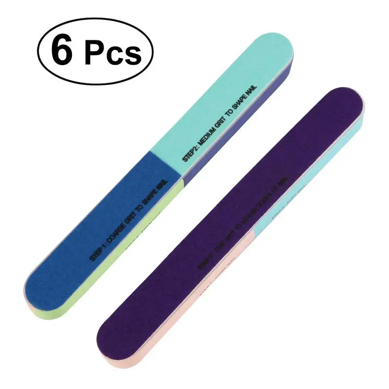 6 Pcs Nail Files Emery Board Sanding Blocks for Home DIY Nail Art