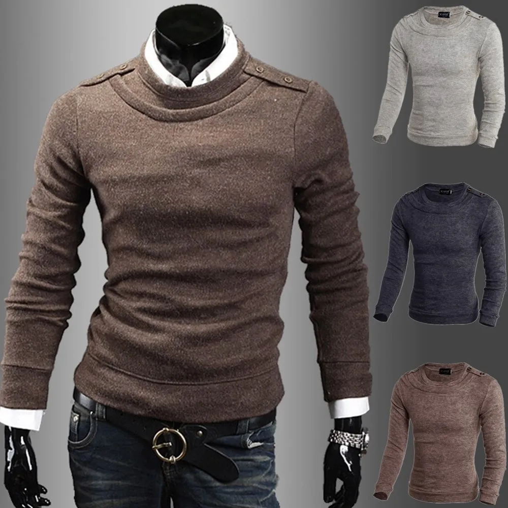 

ZOGAA Men New Fall and Winter Plush and Thickening Trend Self-cultivation Korean Version Sweater Knitted Men Out Wear Sweater