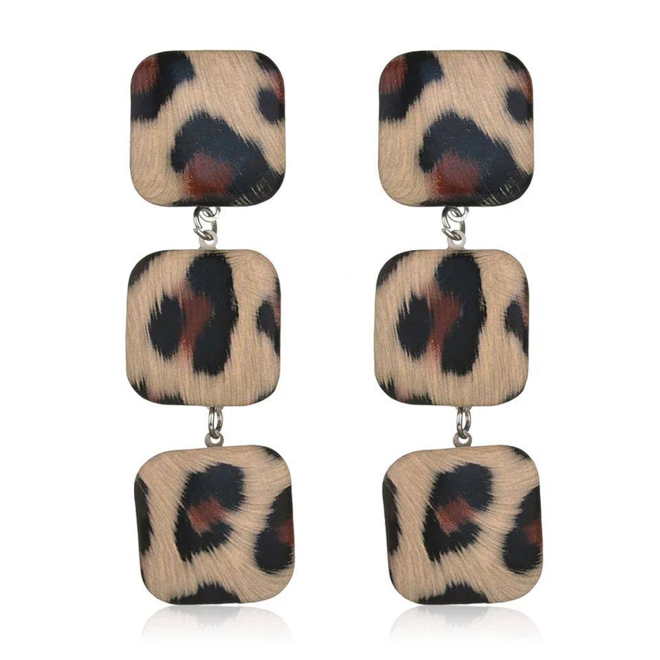 

Qiao La Hot Selling Beautiful Square Drop Earrings Fashion Brand Personal Pattern Earring Gift Women High Quality Jewelry