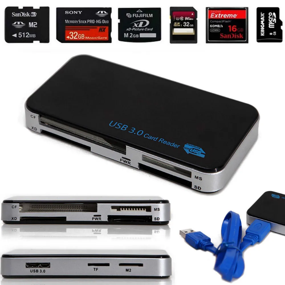 USB 3,0 Card Reader Leadzoe все в 1 Multi SD/Micro SD/CF/MS/XD/ m2 памяти Smart Card Reader