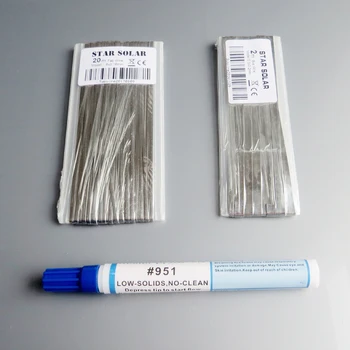 

20M Tab wire + 2M Bus wire PV Ribbon Tabbing wire +1pc 951 10ml Soldering Rosin Flux Pen