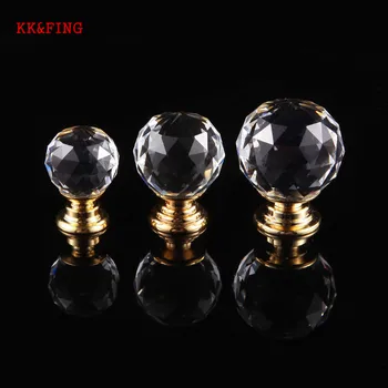 KKFING 20 30mm European Crystal Glass Knobs Cabinet Door Handles Kitchen Cupboard Pulls Drawer Knobs Wardrobe Handles Hardware