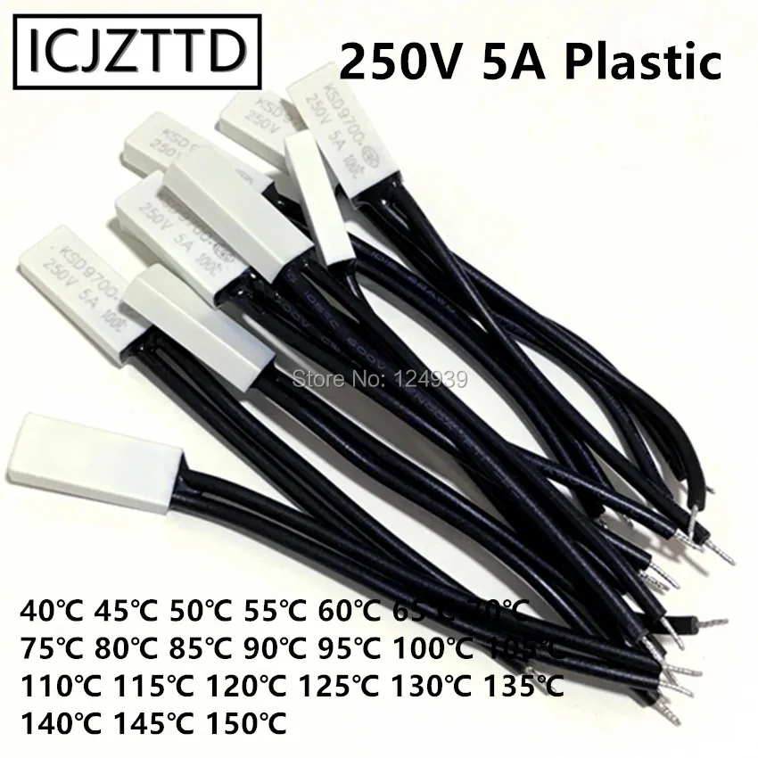 

1pcs KSD9700 Thermostat 5A 250V plastic Temperature Thermal Control Switch normal close nc/no 40/45/50/55/60/65/70/80/85/90