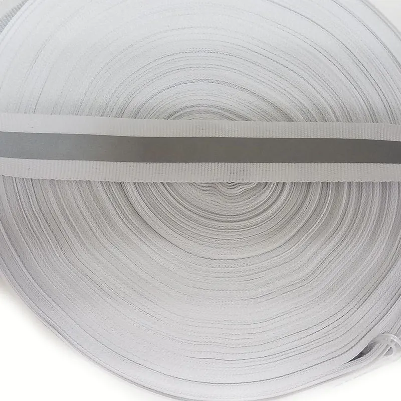 

high quality 10mm 3/8" plain polyester grosgrain ribbon bia tape white/sliver color 0.4mm thickness polyester webbing