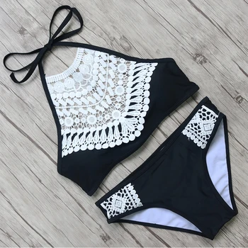

Bikini 2017 Women Swimsuit Swimwear Brazilian Biquinis High Neck Bandage Swim Wear Bikini Set Maillot De Bain Femme Bathing Suit