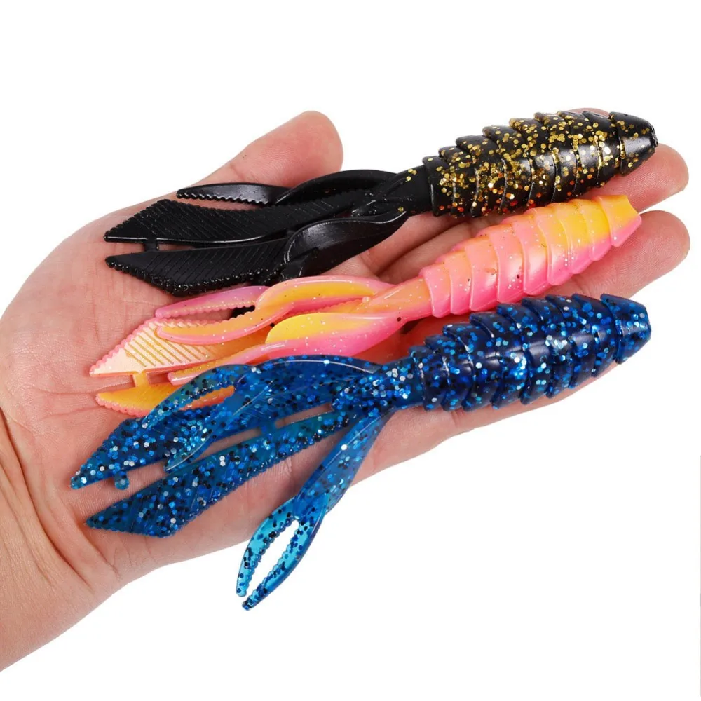 3pcs/Lot Big Soft Fishing Worm Lures 14g Rubber Fishing Lure Wobblers Fake Bait Carp Winter