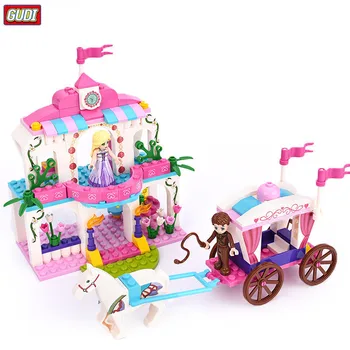 

GUDI Princess Carriage Castle Block 183pcs Bricks Model Building Set Educational Toys For Girls