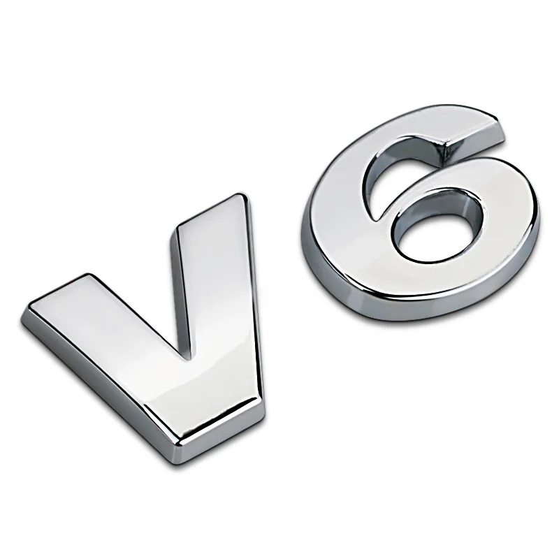 Хромированный металл цинкового V6 отдельные фигура с буквами багажник в виде логотипа и установка автомобиля-стильный значок 3D наклейка для VW CC Passat Magotan