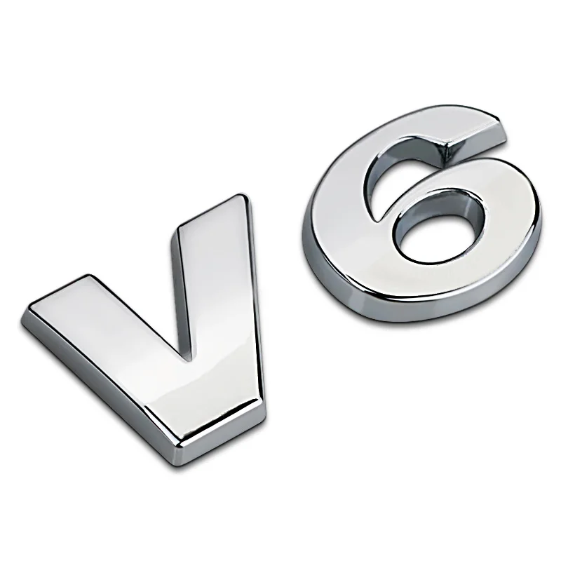 Хромированный металл цинкового V6 отдельные фигура с буквами багажник Знак